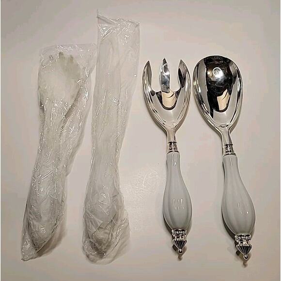 GODINGERS Silver Plated Serve Ware Porcelain Handles 4 Pcs (New Unopened 2 Pcs) - Picture 1 of 8